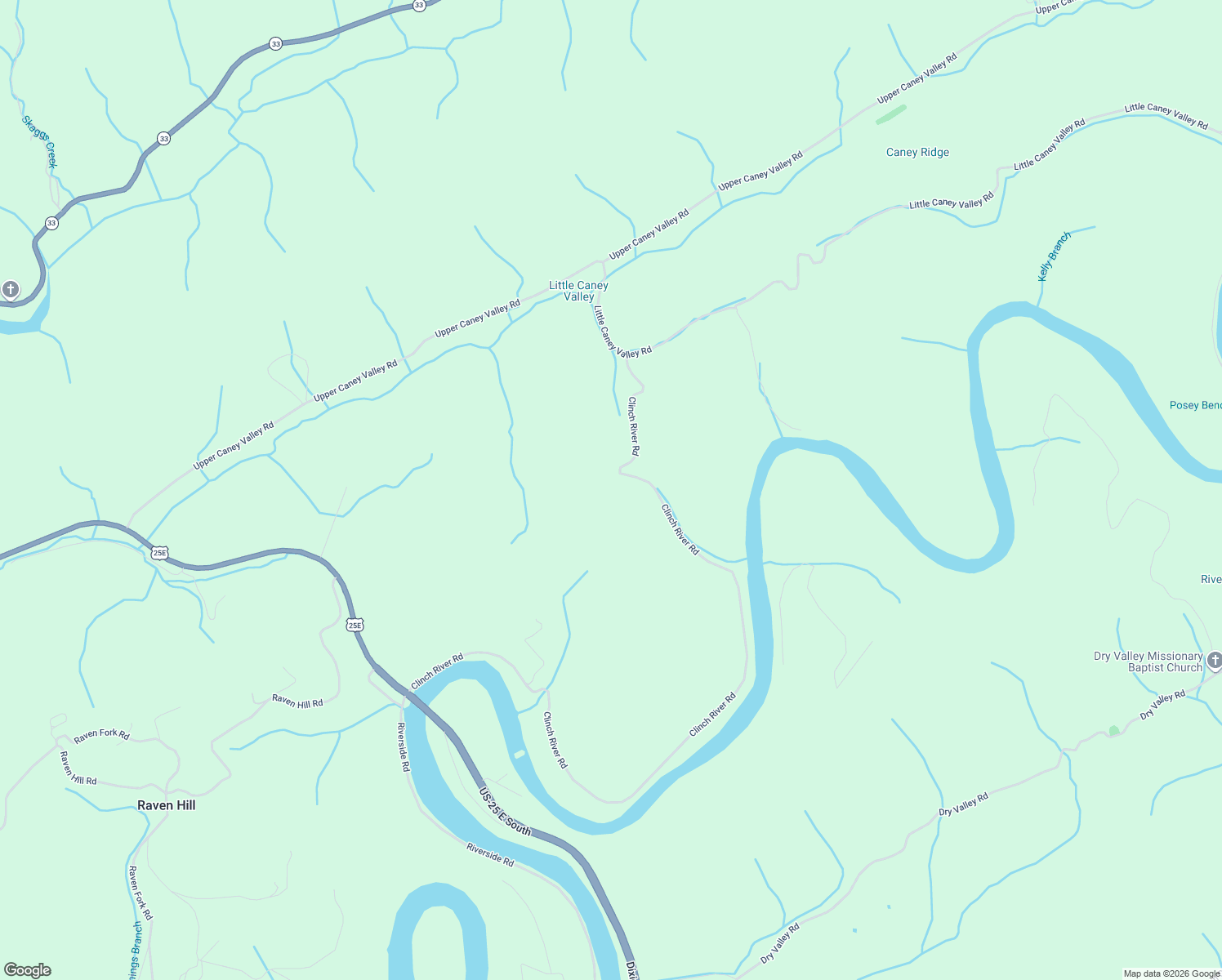 map of restaurants, bars, coffee shops, grocery stores, and more near 355 Clinch River Road in Tazewell