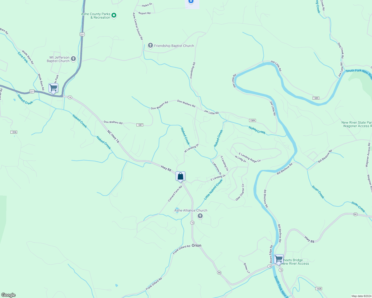 map of restaurants, bars, coffee shops, grocery stores, and more near 495 West Landing Drive in Jefferson