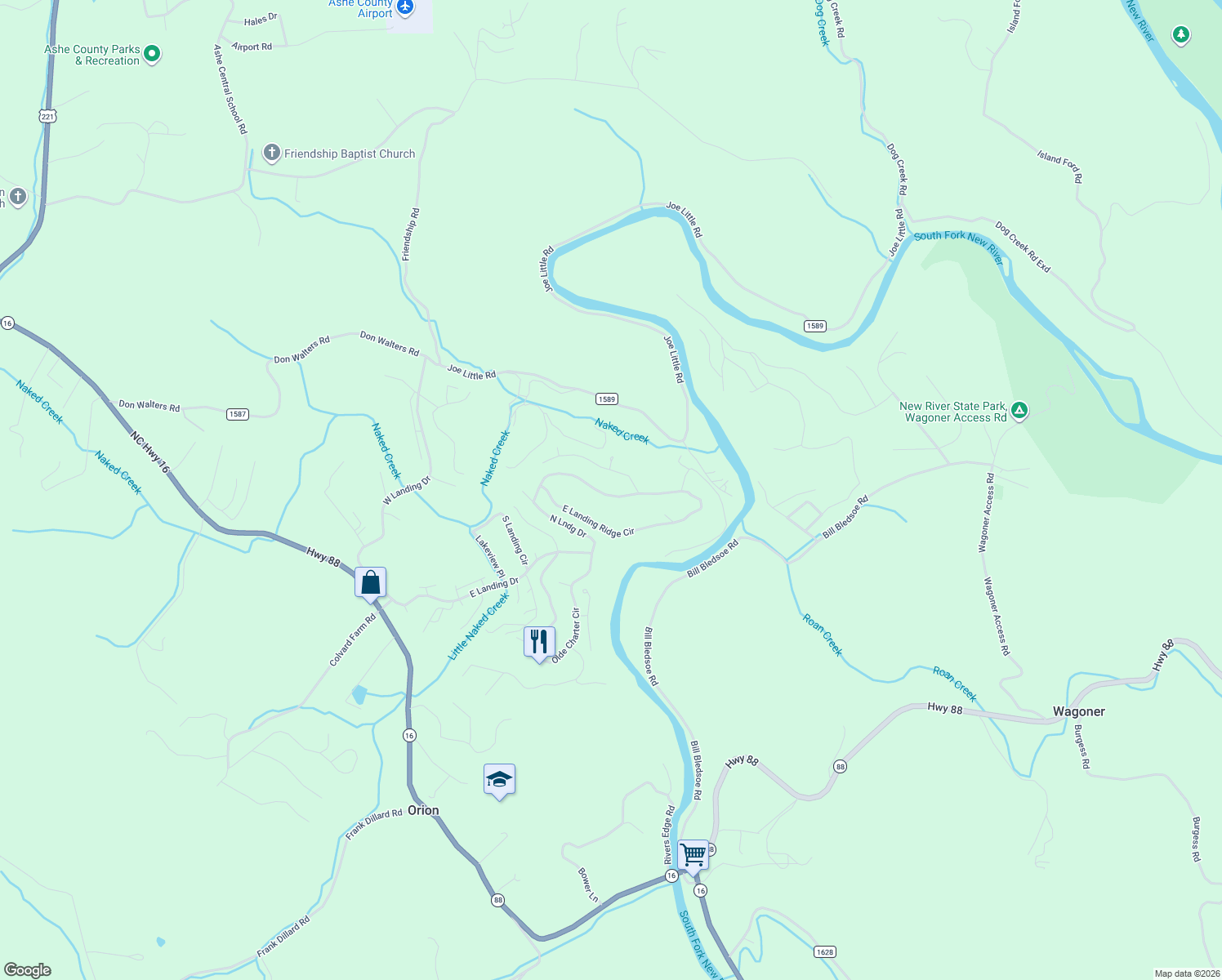 map of restaurants, bars, coffee shops, grocery stores, and more near 880 East Landing Ridge Circle in Jefferson