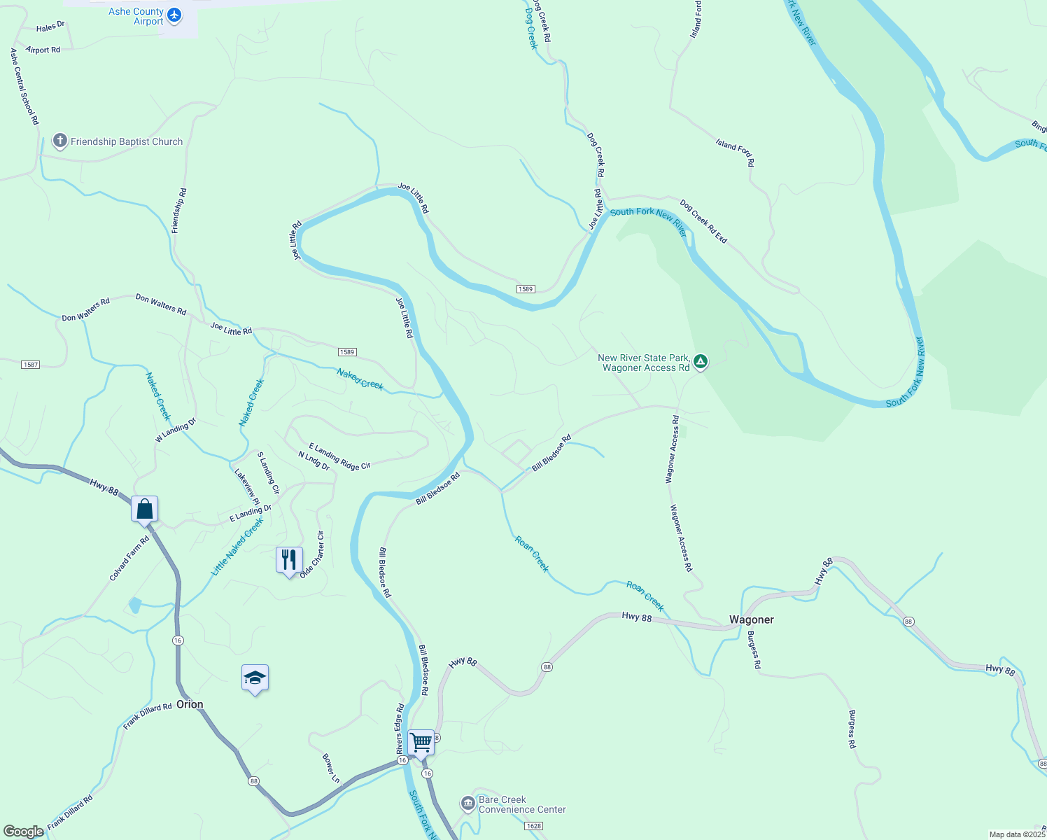 map of restaurants, bars, coffee shops, grocery stores, and more near 209 Park View Drive in Jefferson