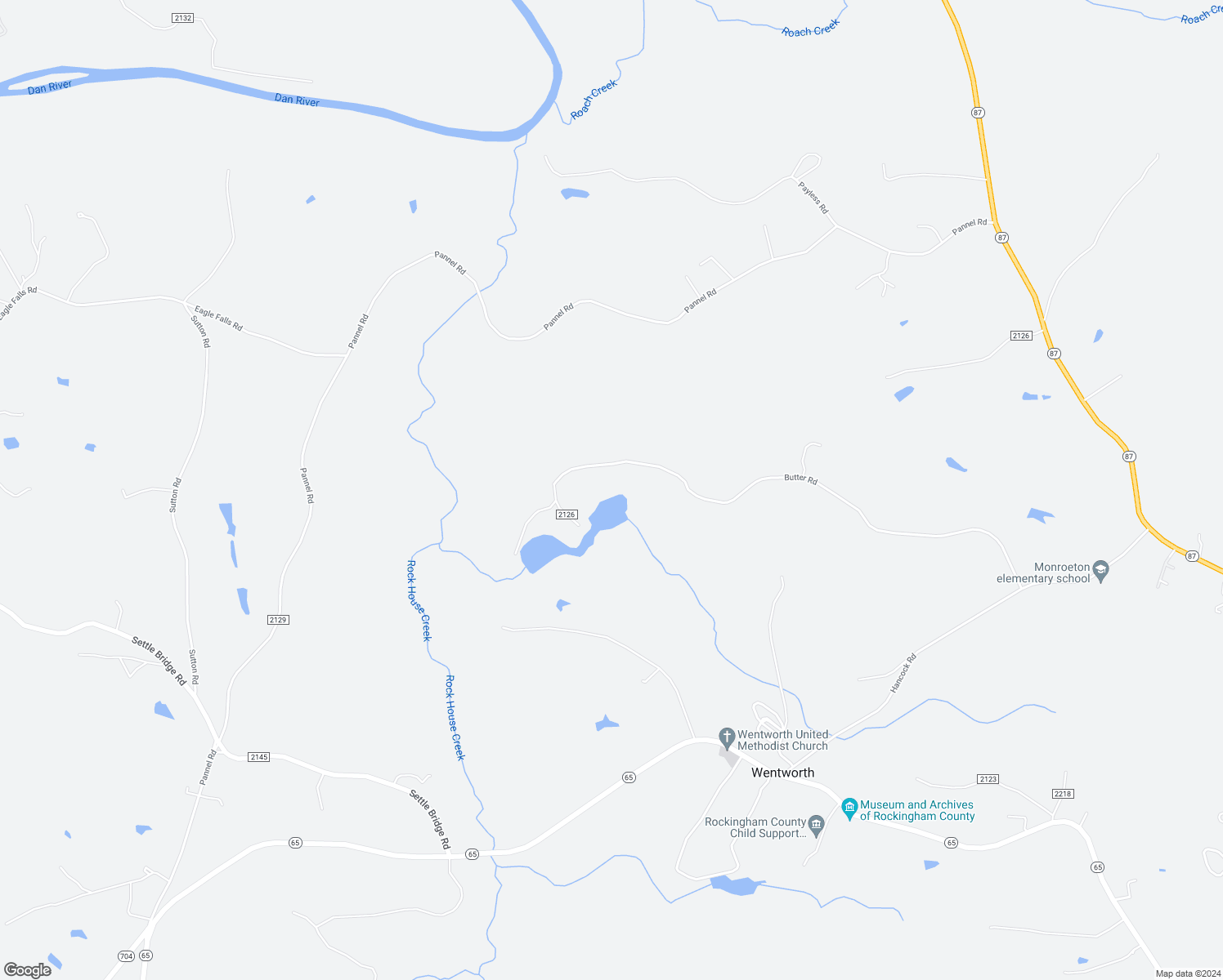 map of restaurants, bars, coffee shops, grocery stores, and more near 992 Butter Road in Reidsville