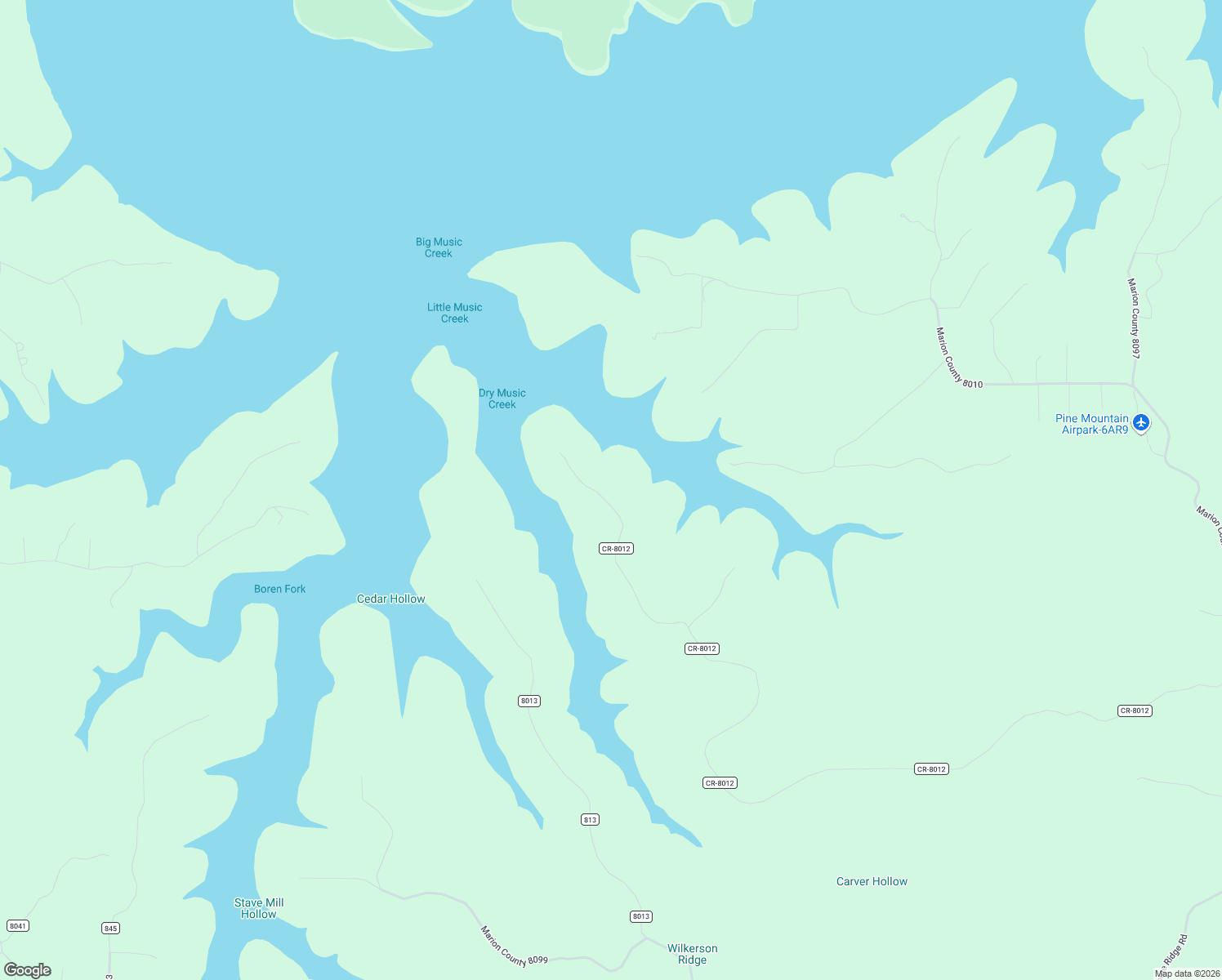 map of restaurants, bars, coffee shops, grocery stores, and more near in Pine Mountain
