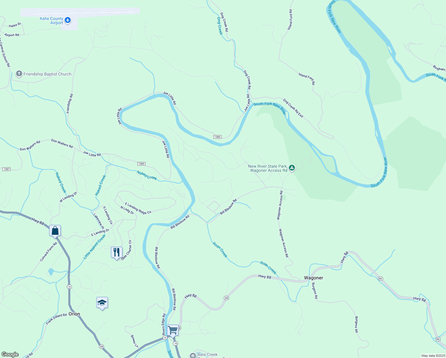 map of restaurants, bars, coffee shops, grocery stores, and more near 516 Crain Branch Lane in Jefferson