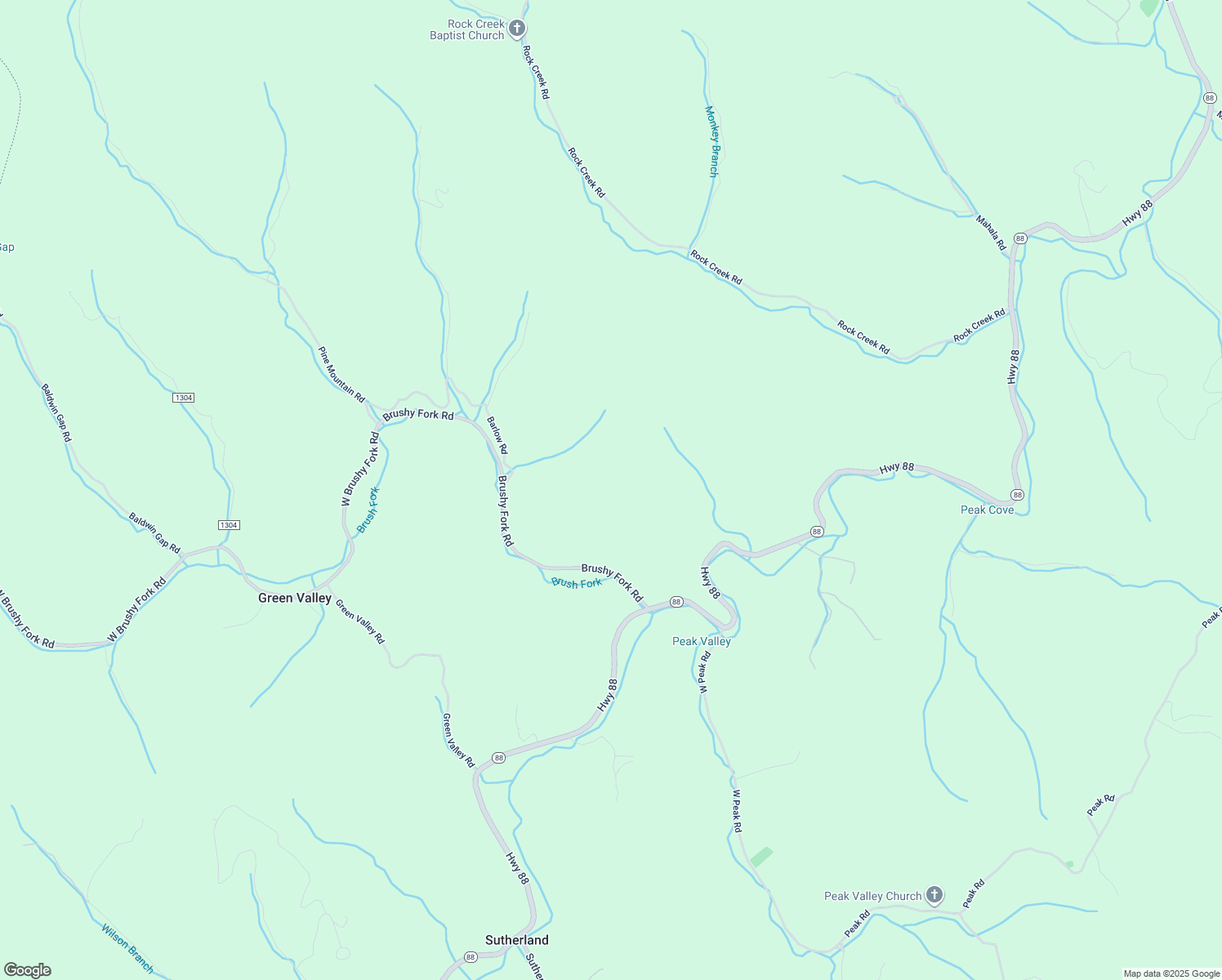 map of restaurants, bars, coffee shops, grocery stores, and more near 476 Brushy Fork Road in Creston