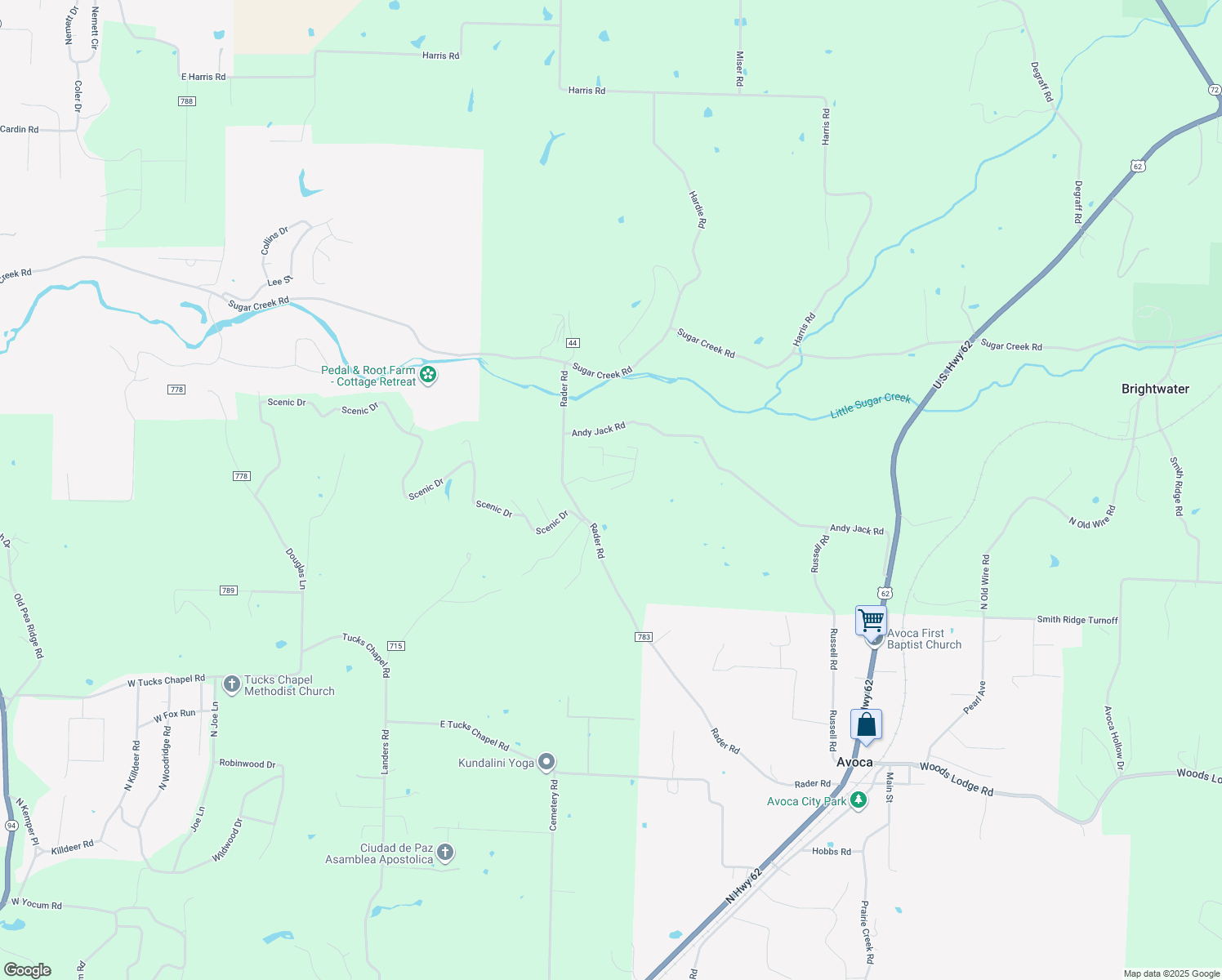 map of restaurants, bars, coffee shops, grocery stores, and more near 12822 Bryant Lane in Rogers