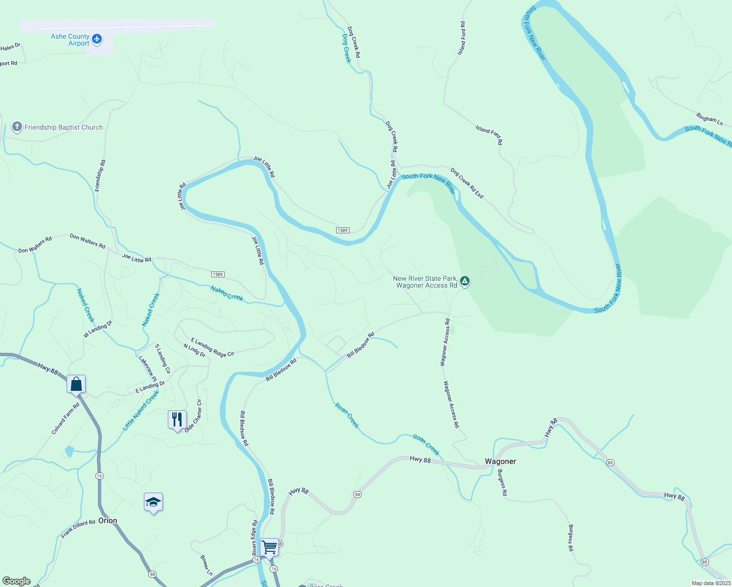 map of restaurants, bars, coffee shops, grocery stores, and more near 470 Crain Branch Lane in Jefferson