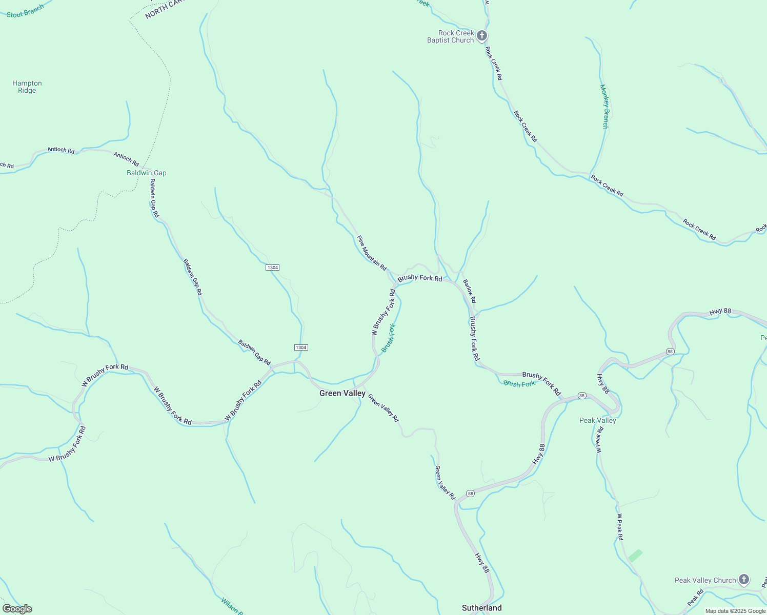 map of restaurants, bars, coffee shops, grocery stores, and more near 234 West Brushy Fork Road in Creston