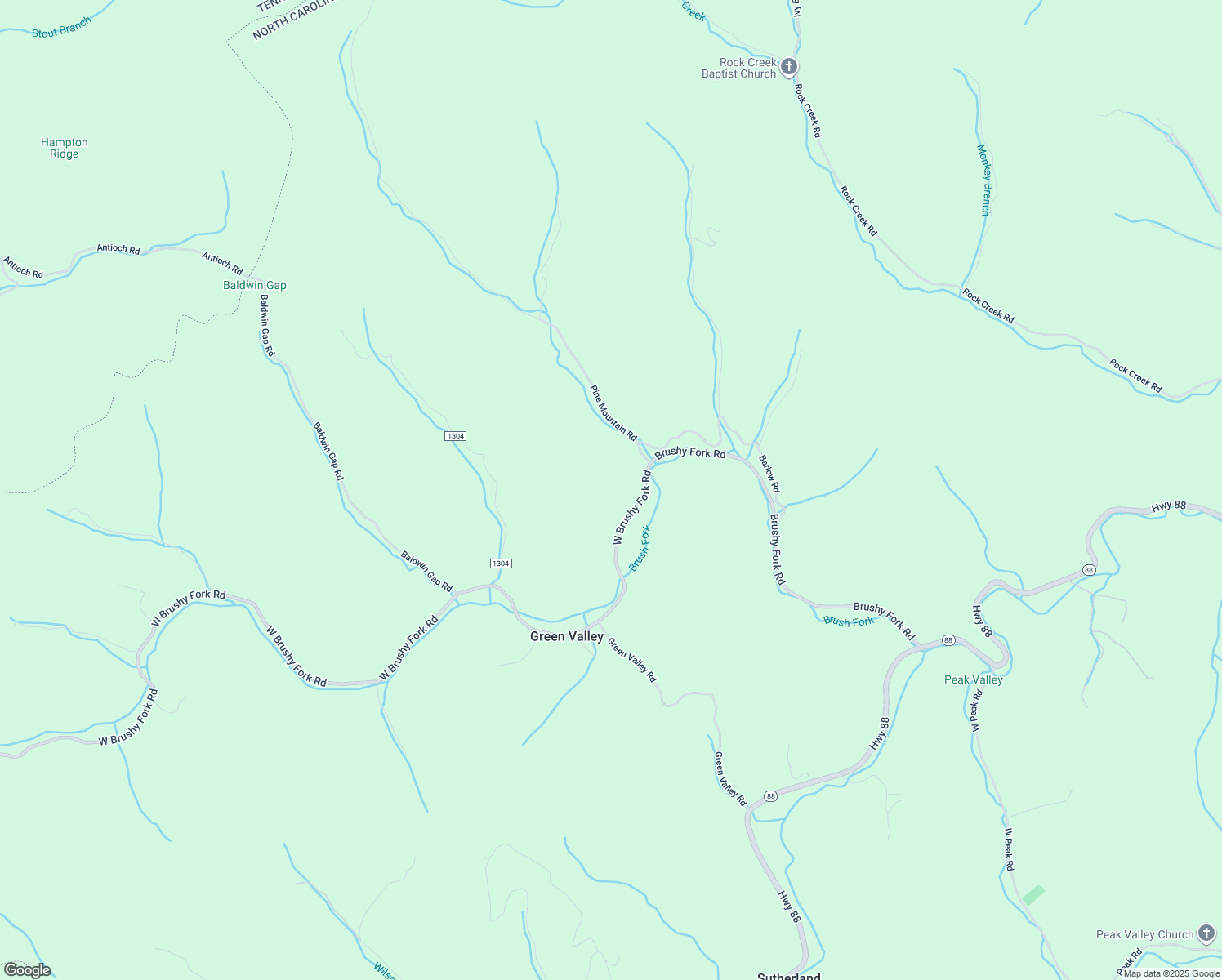 map of restaurants, bars, coffee shops, grocery stores, and more near 234 West Brushy Fork Road in Creston