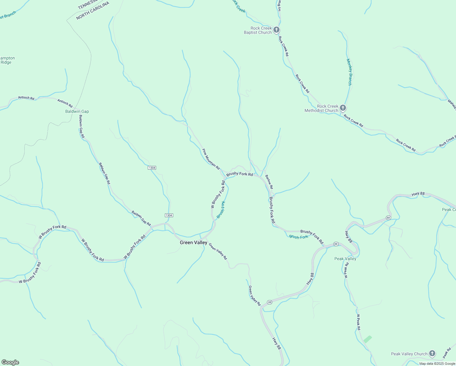 map of restaurants, bars, coffee shops, grocery stores, and more near 133 West Brushy Fork Road in Creston