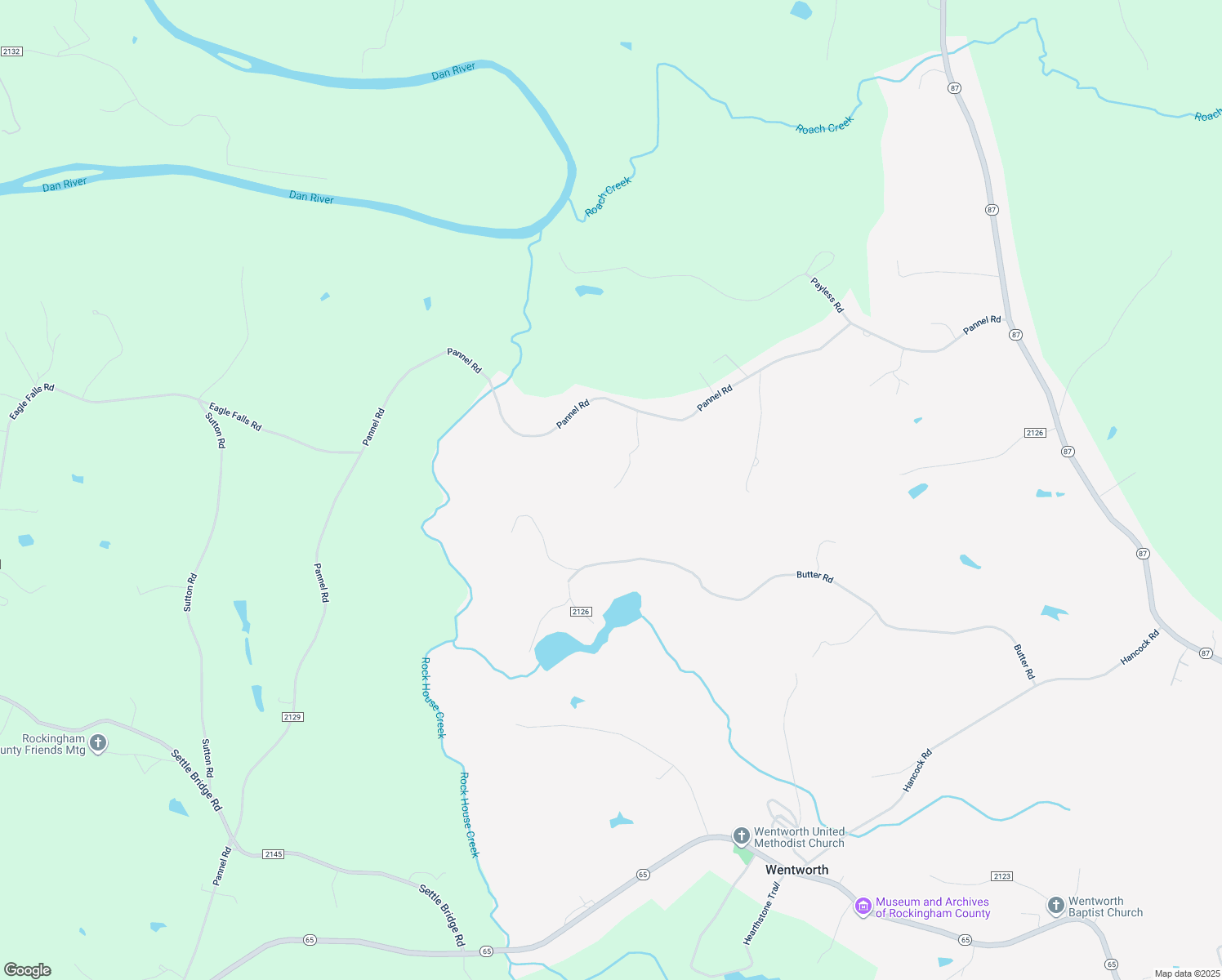 map of restaurants, bars, coffee shops, grocery stores, and more near 760 Pannel Road in Reidsville