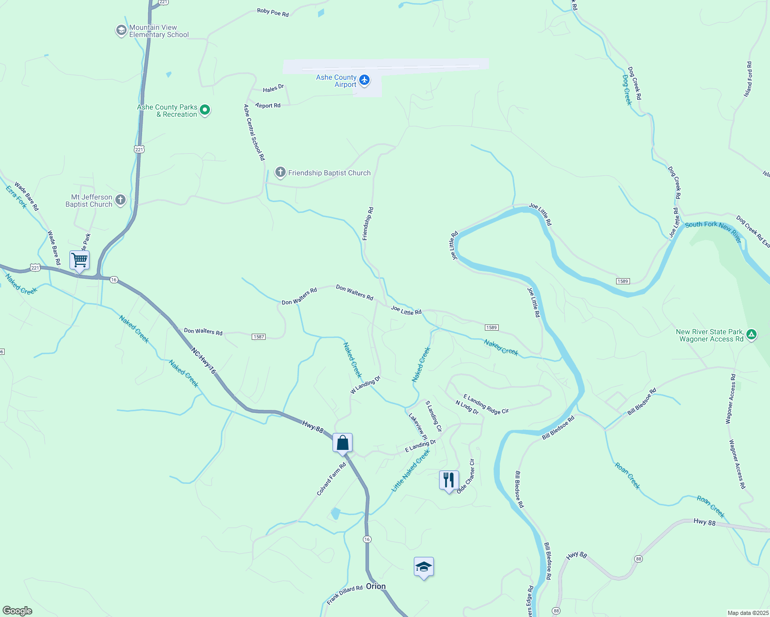map of restaurants, bars, coffee shops, grocery stores, and more near 153 Knollview Place in Jefferson
