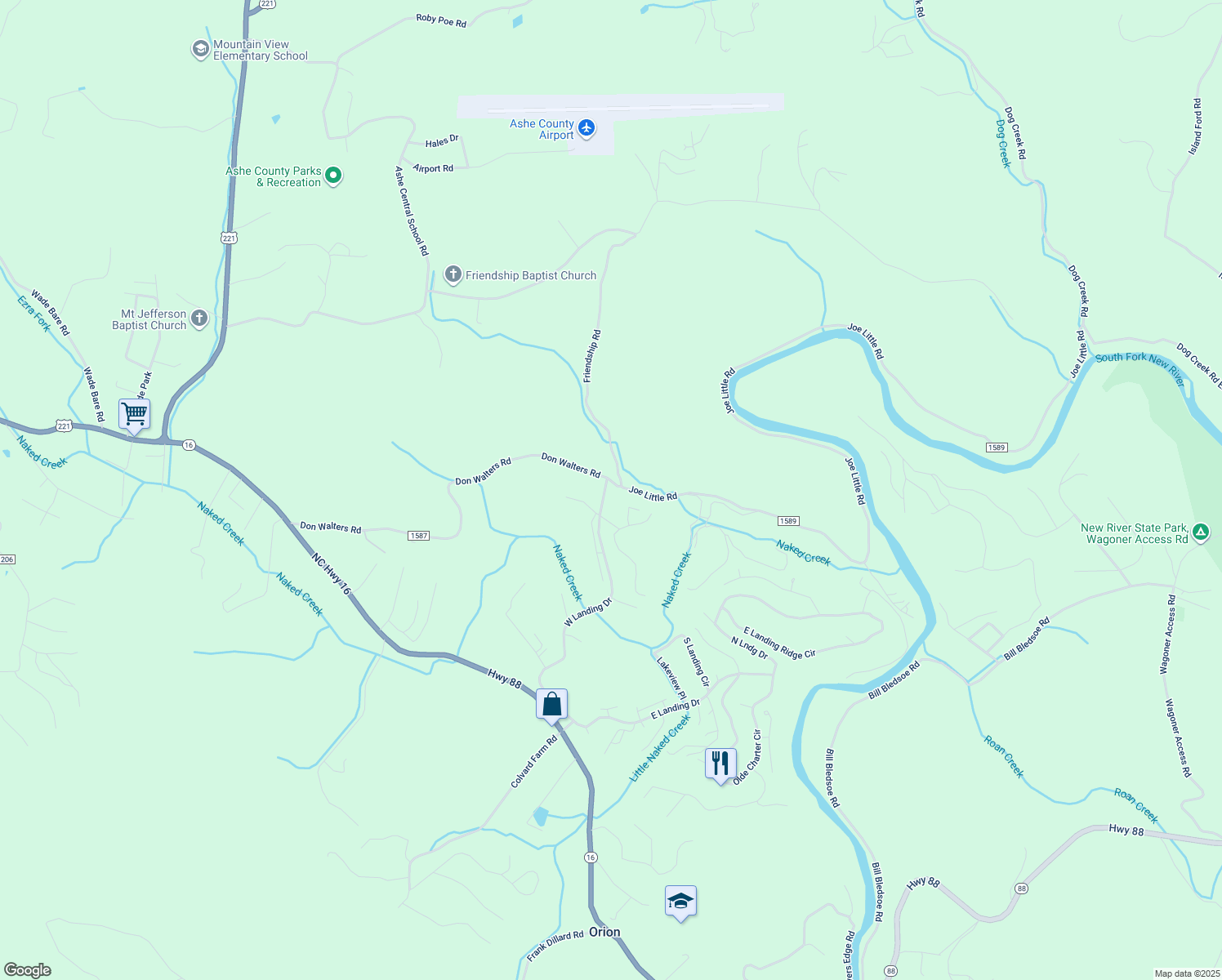 map of restaurants, bars, coffee shops, grocery stores, and more near 153 Knollview Place in Jefferson