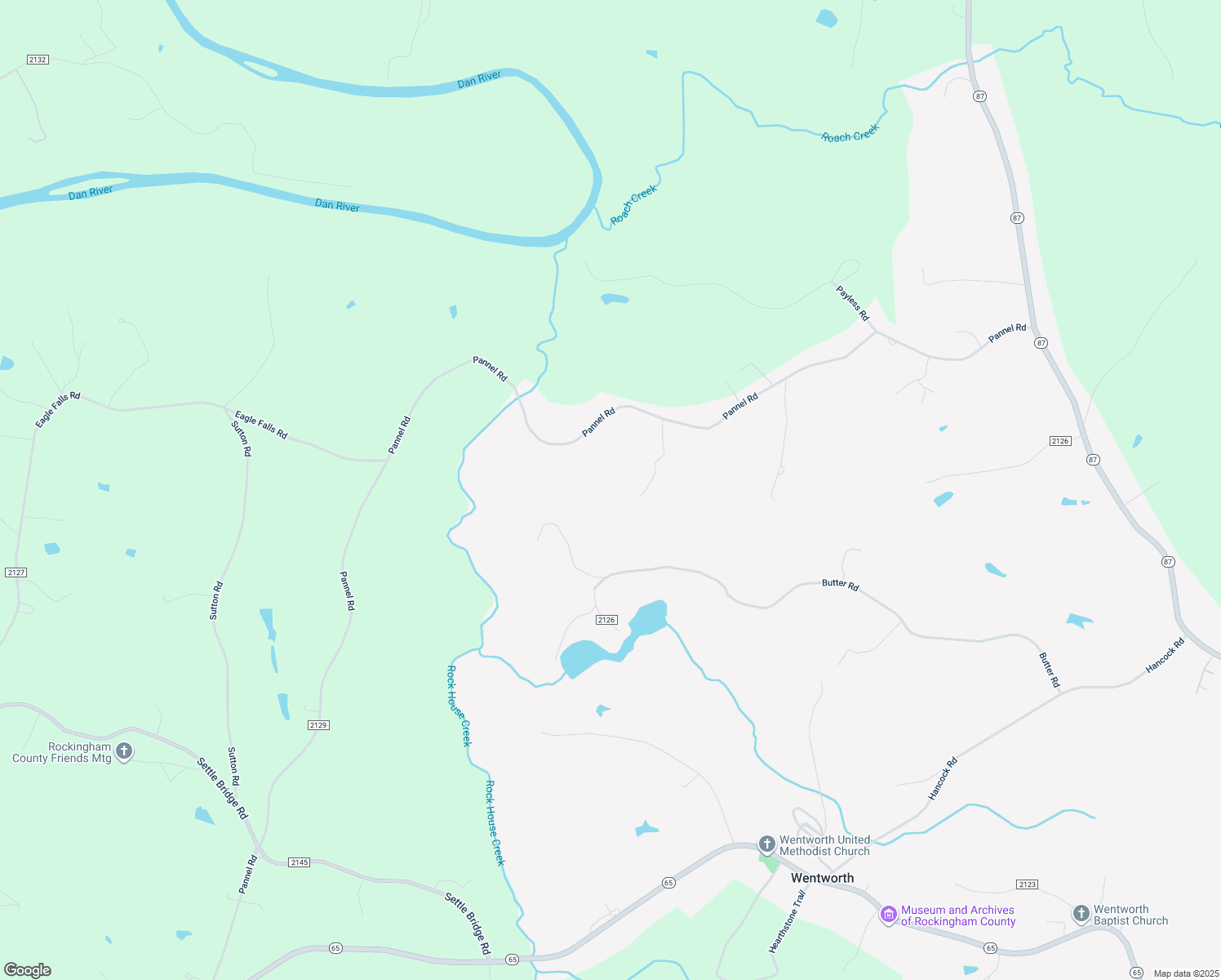 map of restaurants, bars, coffee shops, grocery stores, and more near 760 Pannel Road in Reidsville