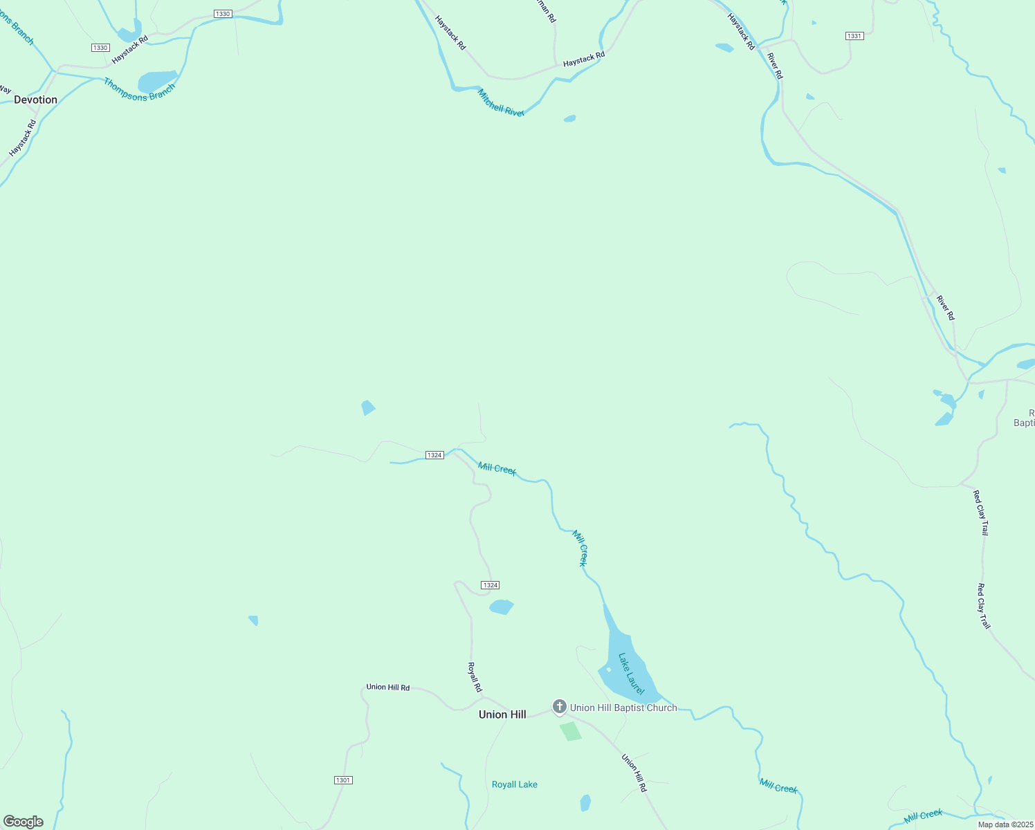 map of restaurants, bars, coffee shops, grocery stores, and more near 134 Holly Hollow Lane in Thurmond