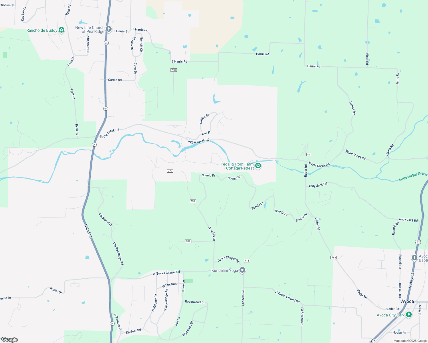 map of restaurants, bars, coffee shops, grocery stores, and more near 12576 Scenic Drive in Rogers