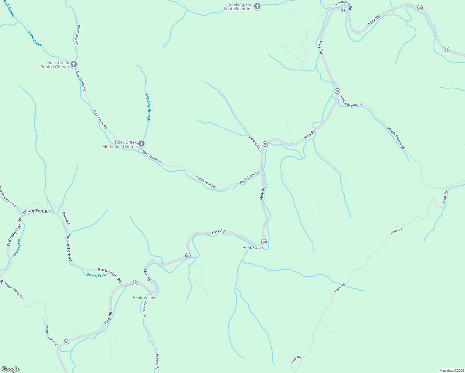 map of restaurants, bars, coffee shops, grocery stores, and more near 345 Rock Creek Road in Creston