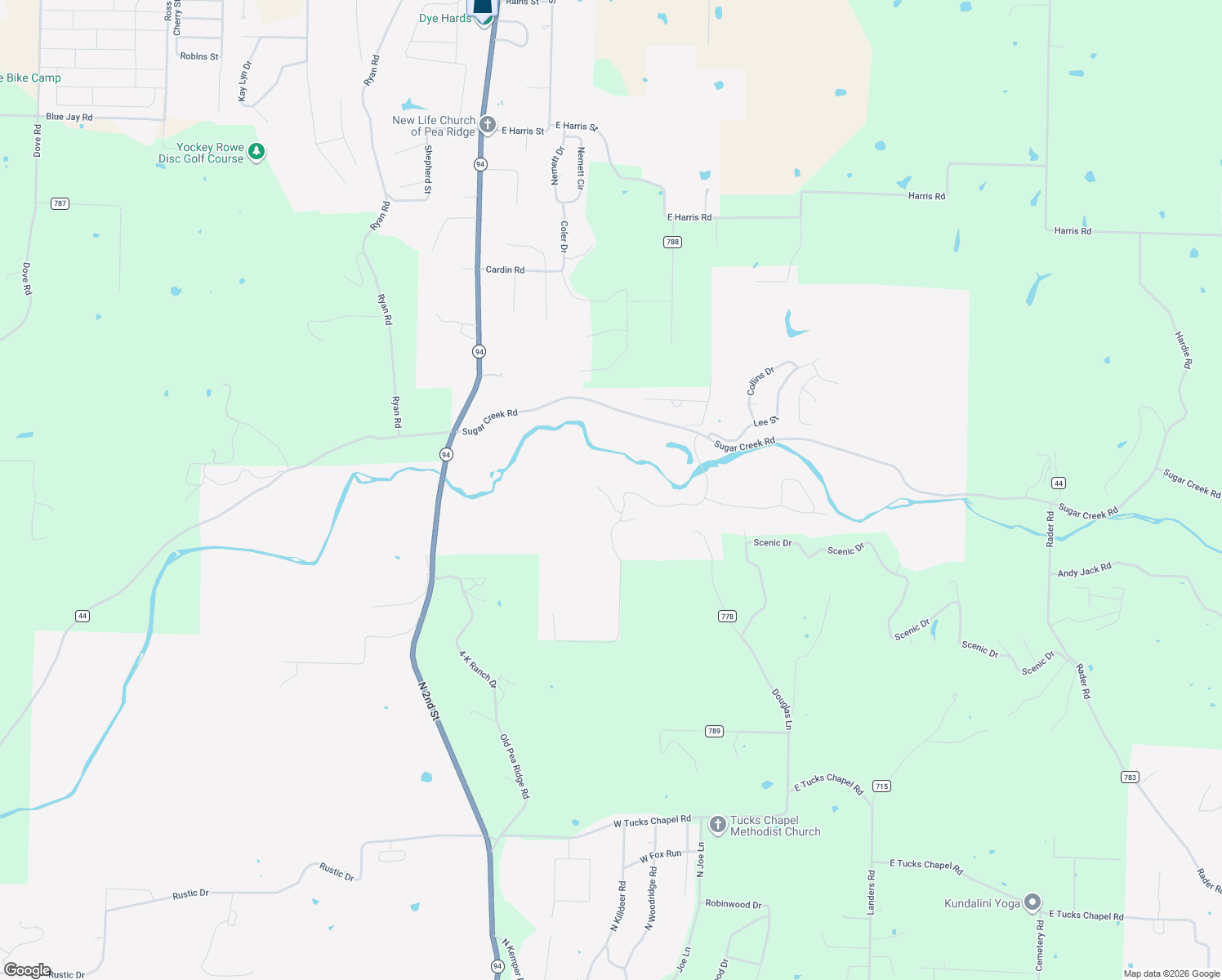 map of restaurants, bars, coffee shops, grocery stores, and more near 480 Willis Lane in Pea Ridge