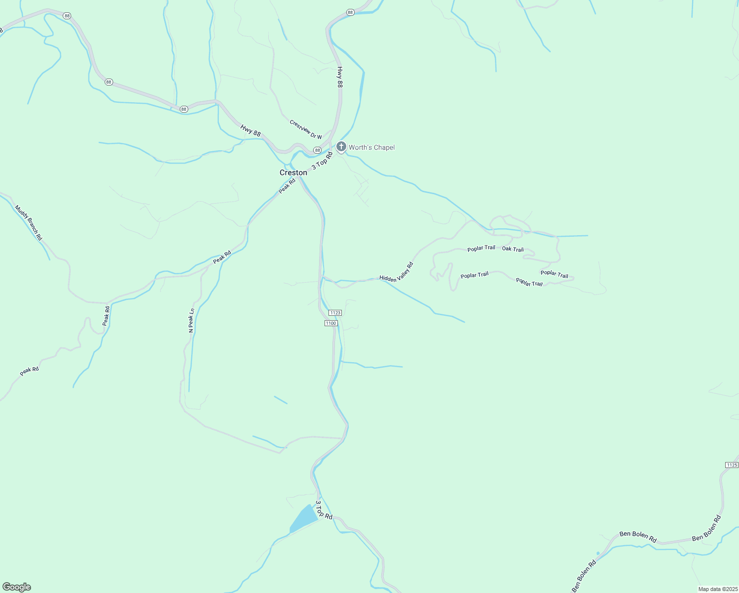 map of restaurants, bars, coffee shops, grocery stores, and more near 331 Eller Road in Creston