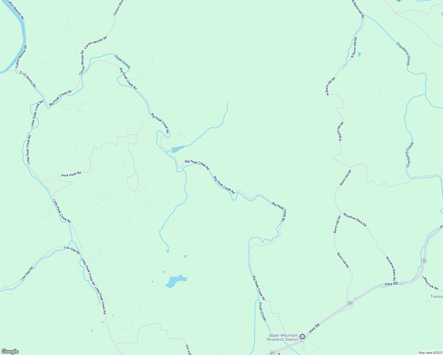 map of restaurants, bars, coffee shops, grocery stores, and more near 2566 Big Peak Creek Road in Laurel Springs