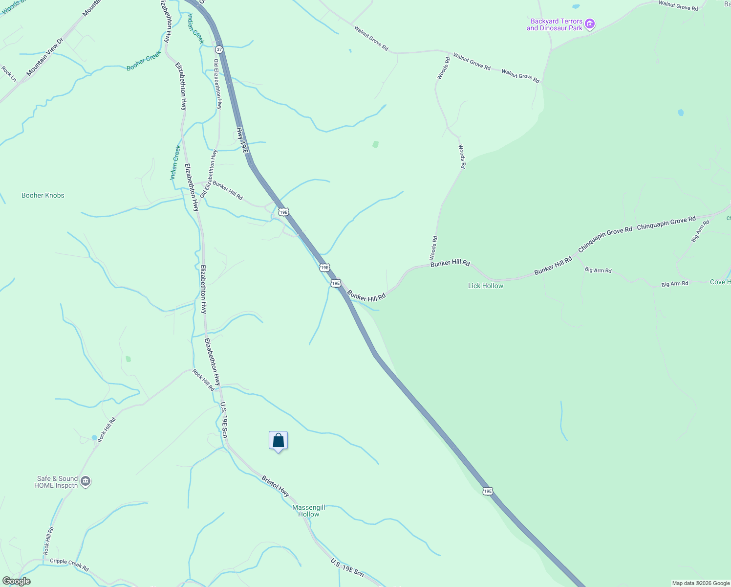 map of restaurants, bars, coffee shops, grocery stores, and more near 461 Bunker Hill Road in Bluff City