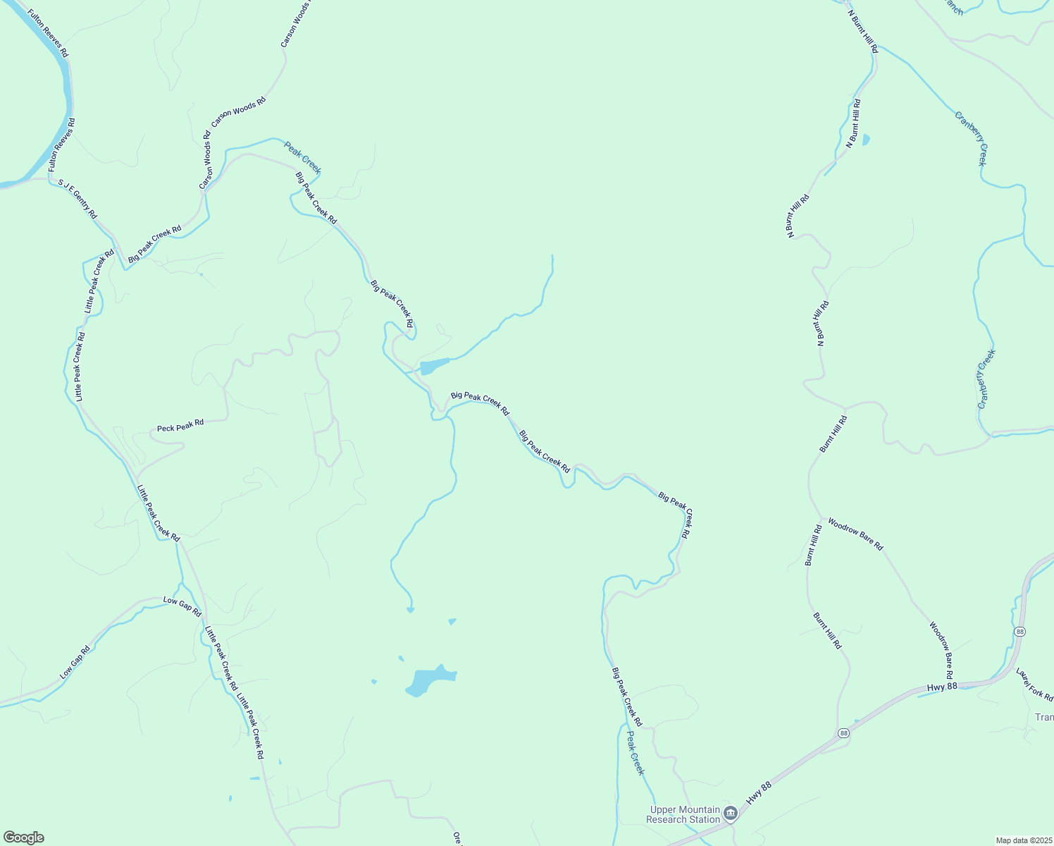 map of restaurants, bars, coffee shops, grocery stores, and more near 2566 Big Peak Creek Road in Laurel Springs