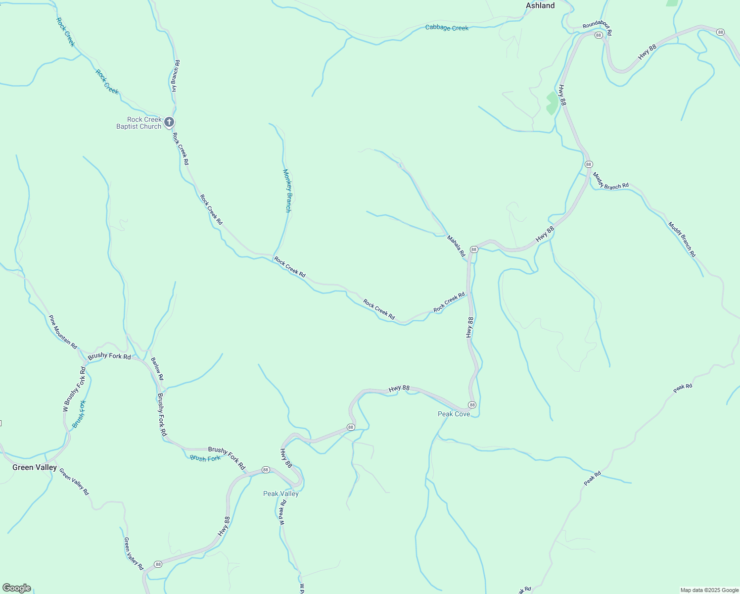 map of restaurants, bars, coffee shops, grocery stores, and more near 620 Rock Creek Road in Creston
