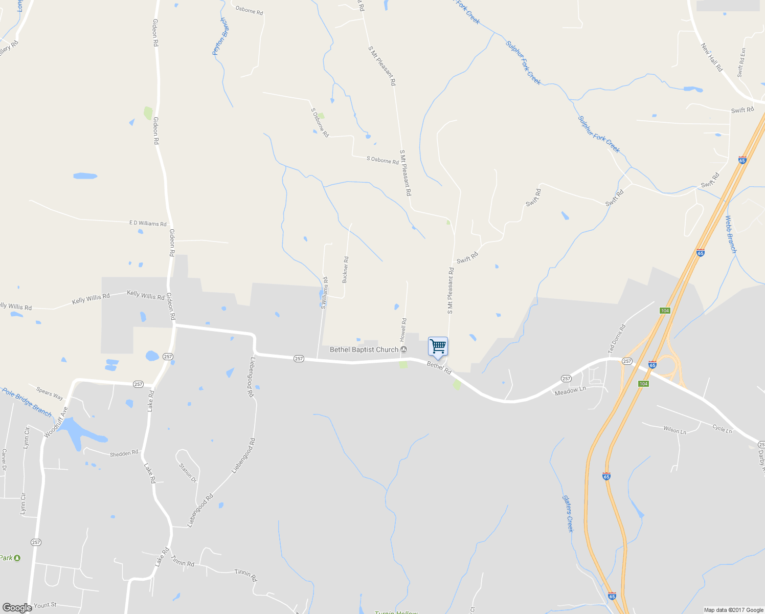 map of restaurants, bars, coffee shops, grocery stores, and more near 2202 Howell Road in Greenbrier