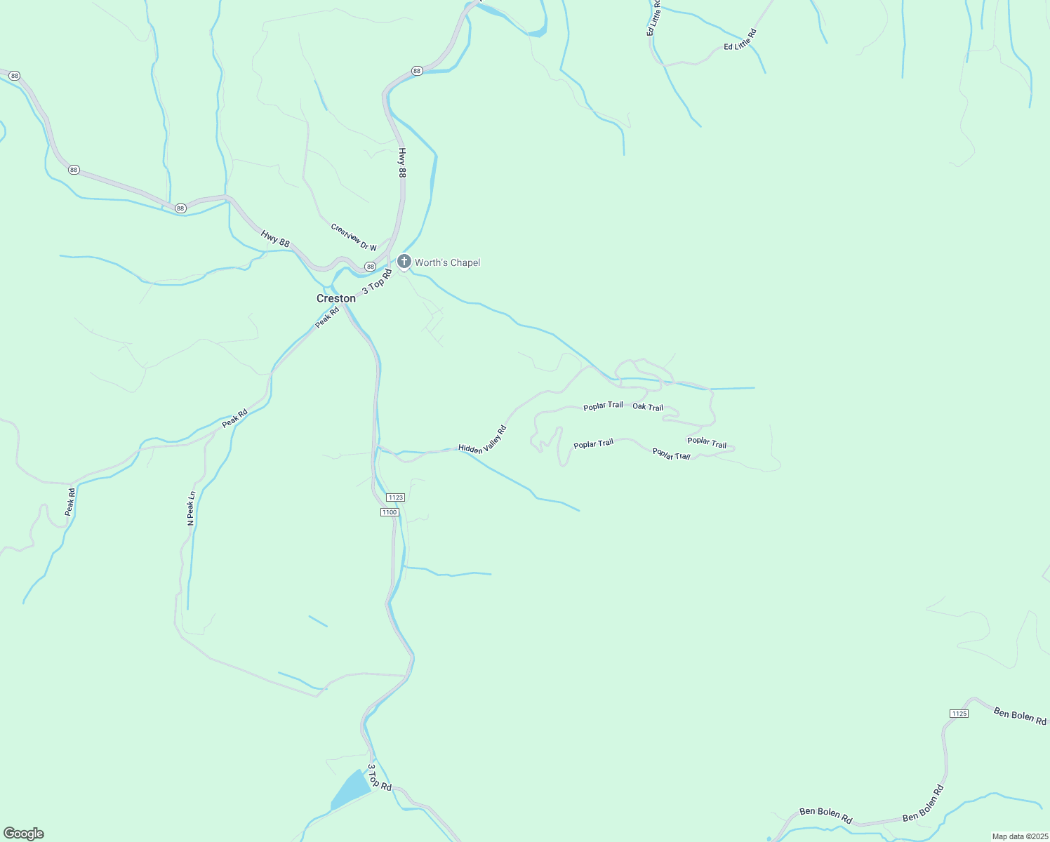 map of restaurants, bars, coffee shops, grocery stores, and more near 1504 Poplar Trail in Creston