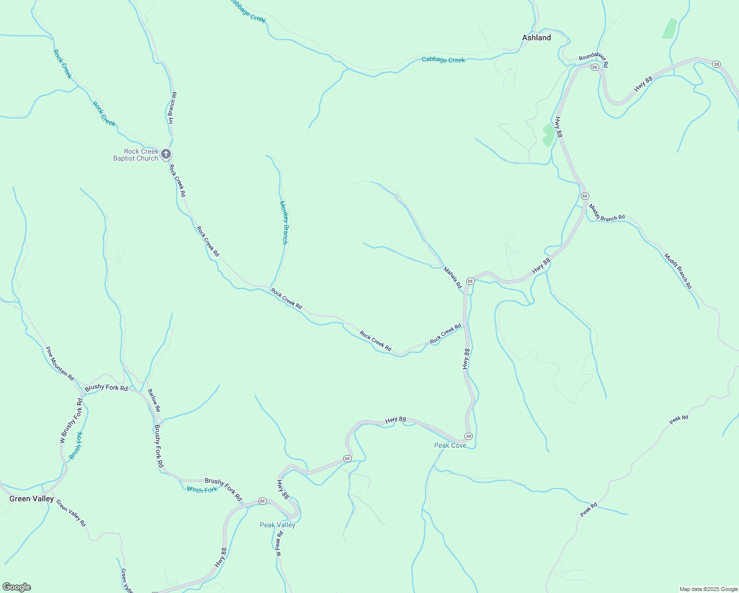 map of restaurants, bars, coffee shops, grocery stores, and more near 565 Rock Creek Road in Creston