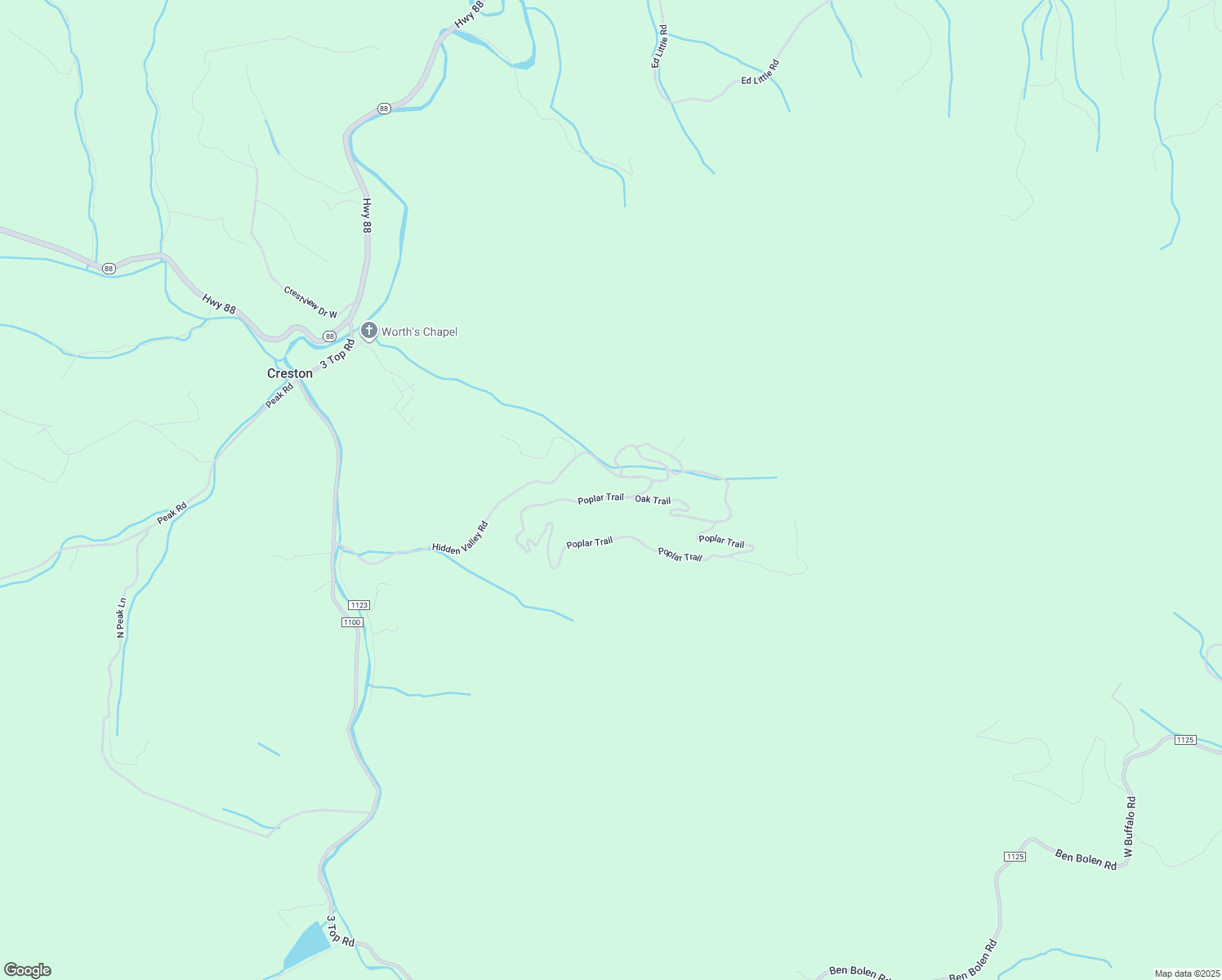 map of restaurants, bars, coffee shops, grocery stores, and more near 507 Oak Trail in Creston