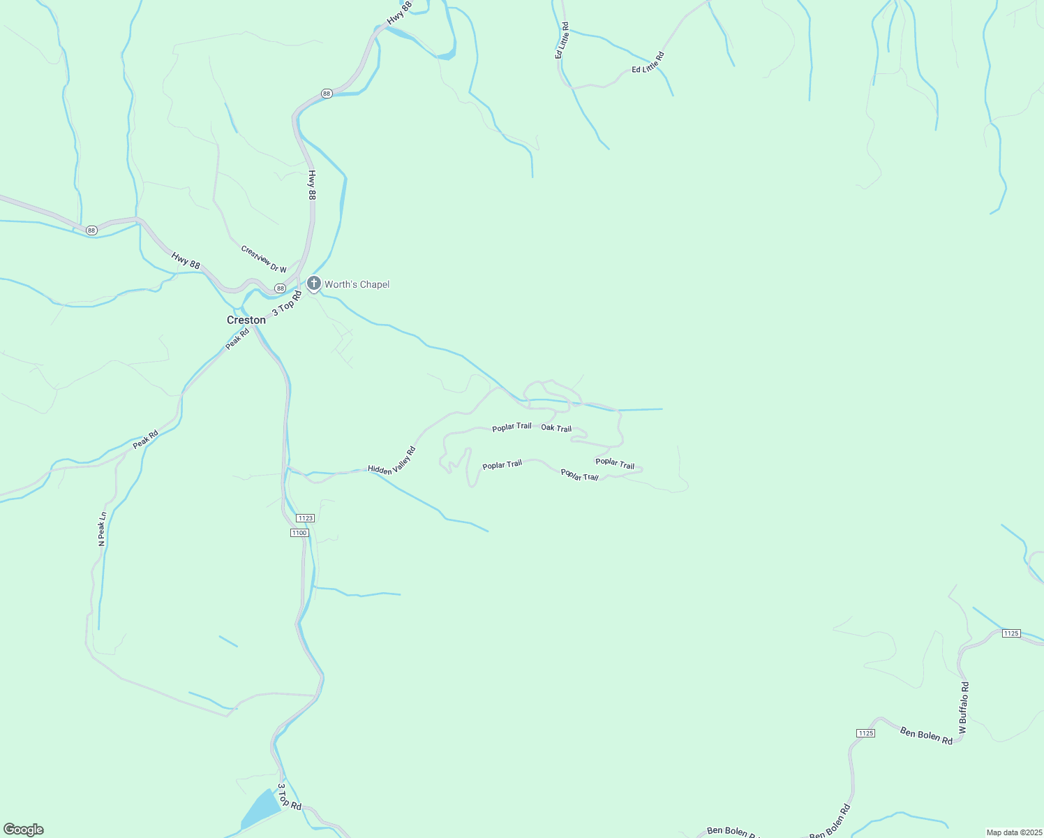 map of restaurants, bars, coffee shops, grocery stores, and more near 507 Oak Trail in Creston