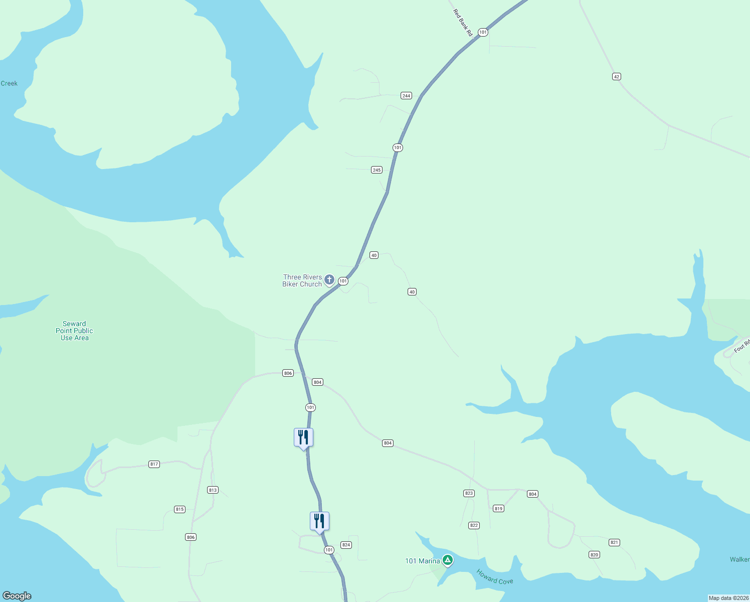 map of restaurants, bars, coffee shops, grocery stores, and more near 80 County Road 40 in Gamaliel