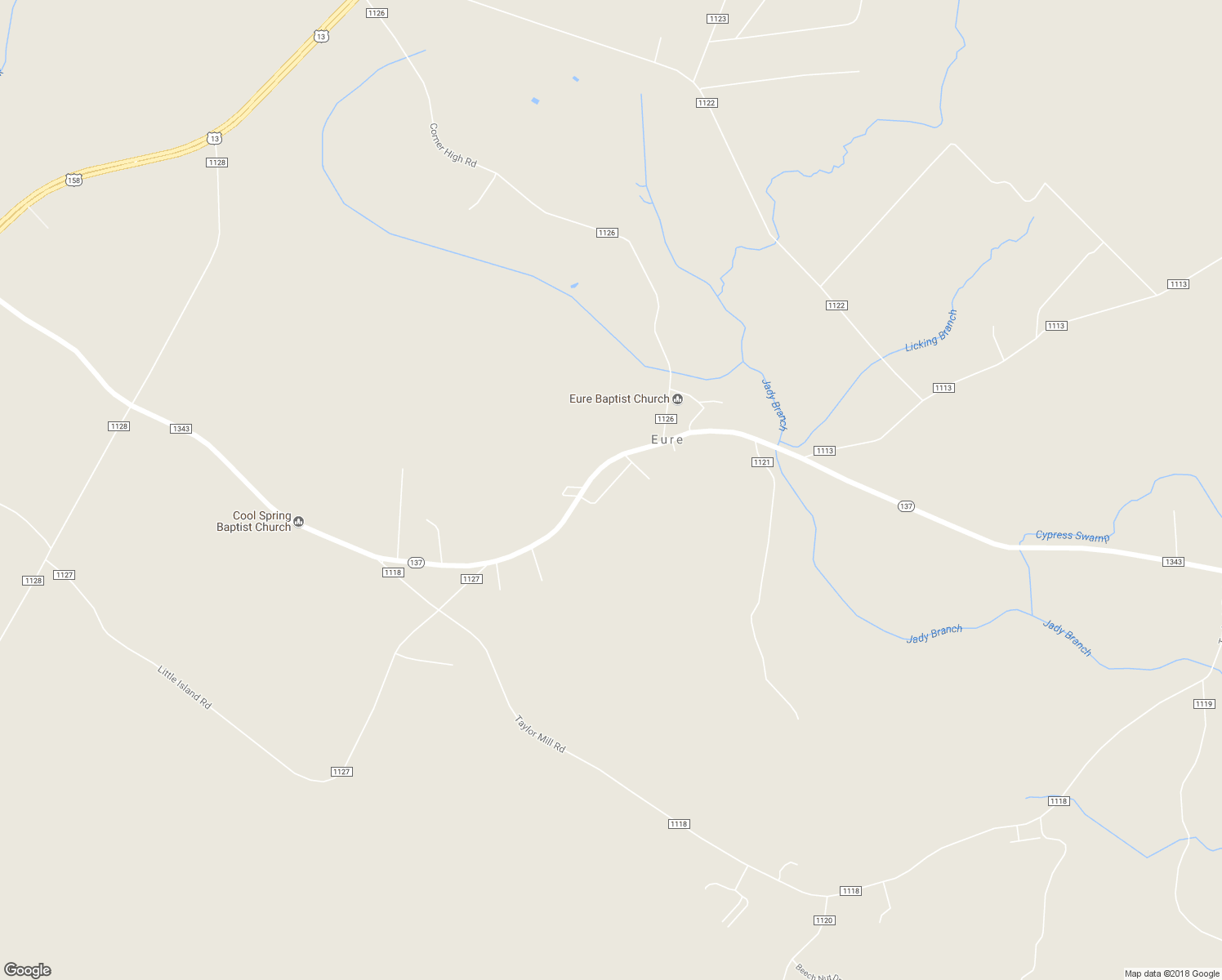 map of restaurants, bars, coffee shops, grocery stores, and more near 25 Eure Loop Road in Eure