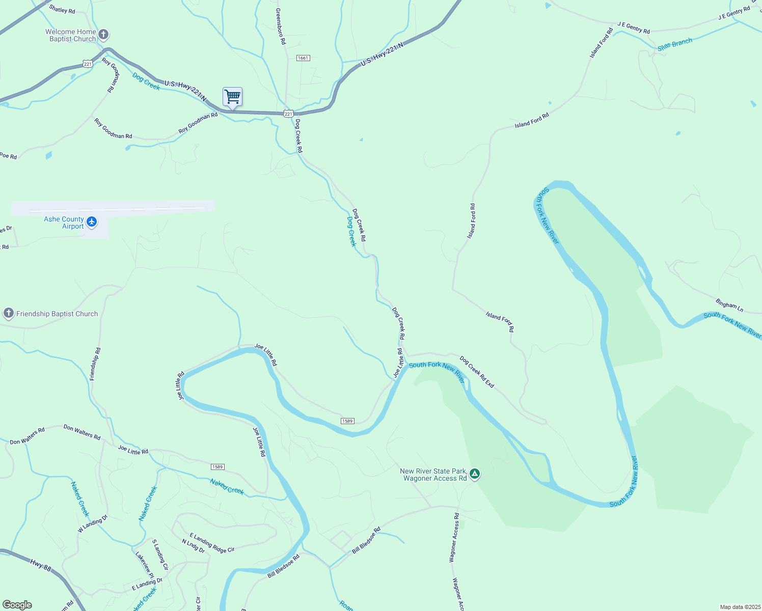 map of restaurants, bars, coffee shops, grocery stores, and more near 1272 Dog Creek Road in Crumpler