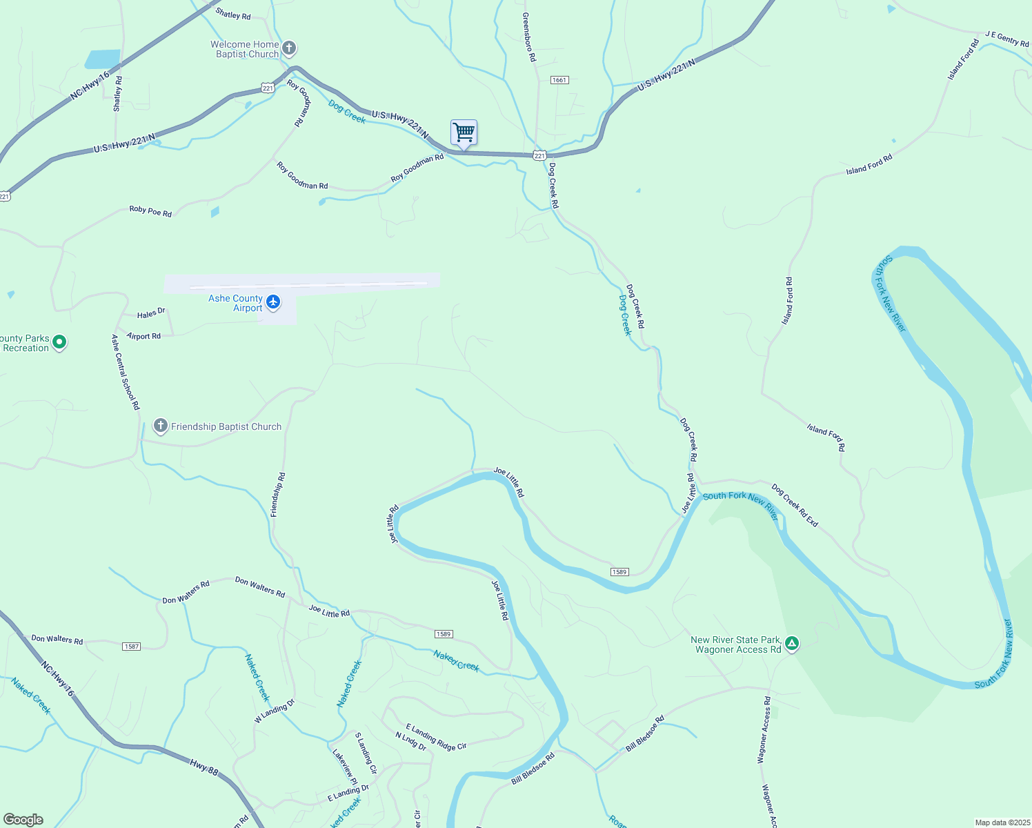 map of restaurants, bars, coffee shops, grocery stores, and more near 2337 Joe Little Road in Crumpler