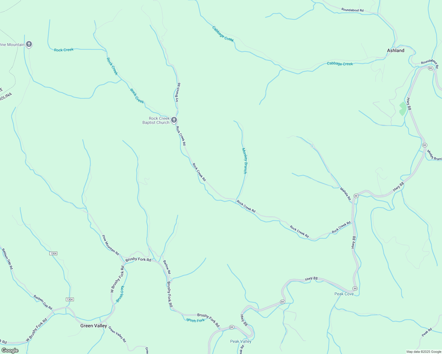 map of restaurants, bars, coffee shops, grocery stores, and more near 1257 Rock Creek Road in Creston