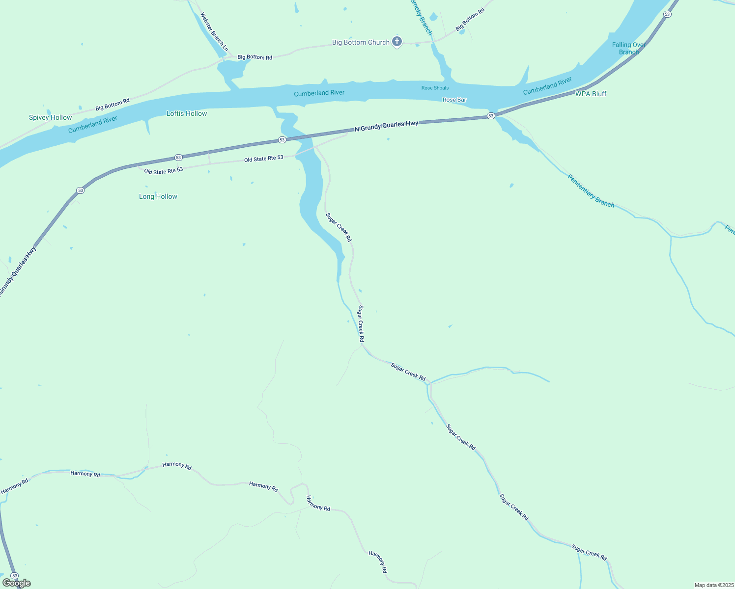 map of restaurants, bars, coffee shops, grocery stores, and more near 569 Sugar Creek Road in Gainesboro
