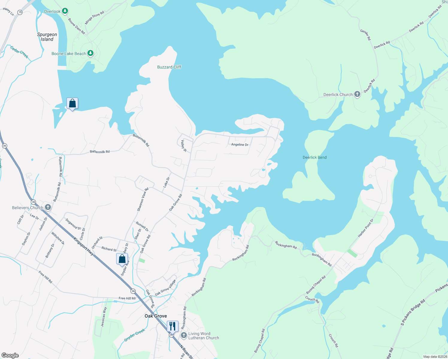 map of restaurants, bars, coffee shops, grocery stores, and more near 202 Snyder Road in Gray