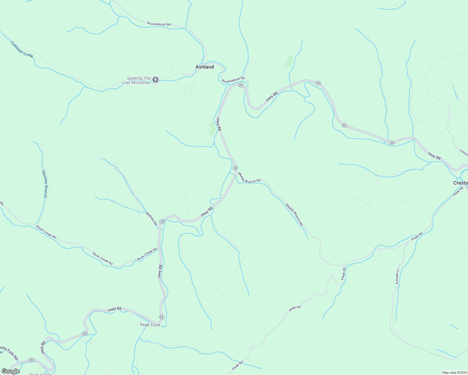 map of restaurants, bars, coffee shops, grocery stores, and more near 17036 North Carolina 88 in Creston