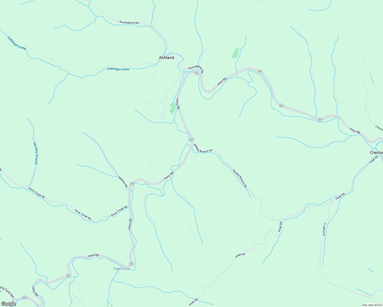 map of restaurants, bars, coffee shops, grocery stores, and more near 17011 North Carolina 88 in Creston