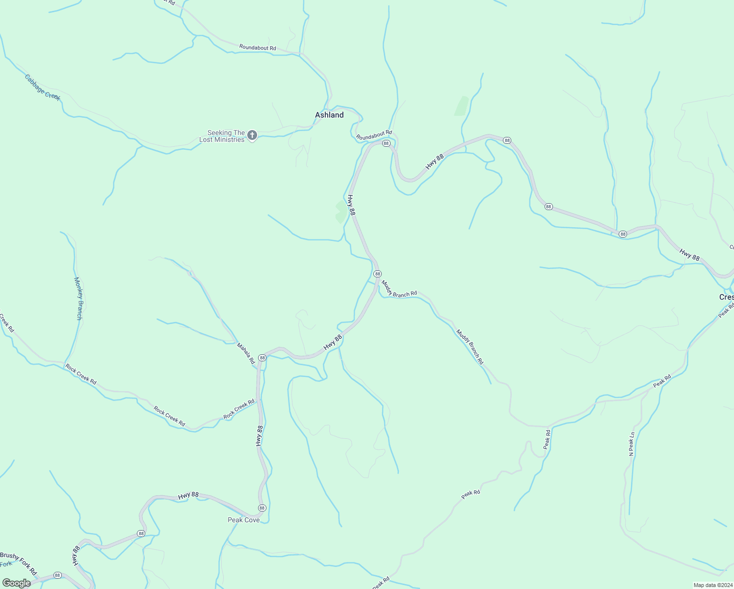 map of restaurants, bars, coffee shops, grocery stores, and more near 17036 North Carolina 88 in Creston