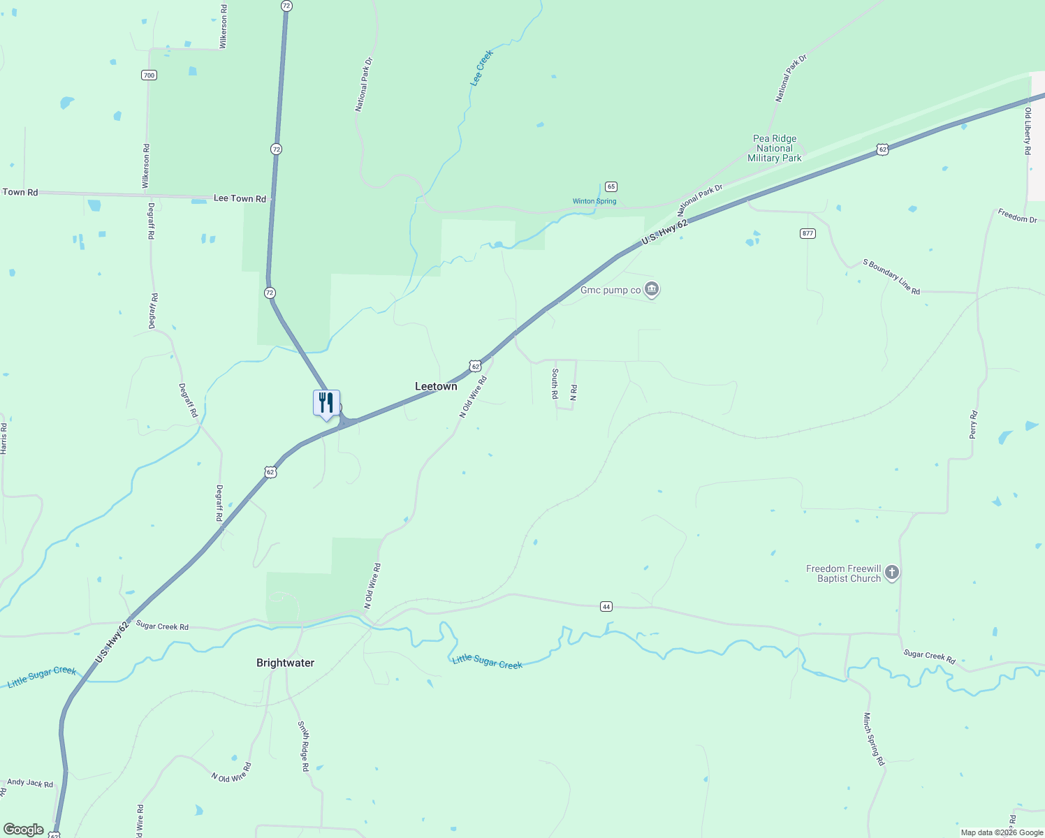 map of restaurants, bars, coffee shops, grocery stores, and more near 13867 South Ridge Road in Garfield