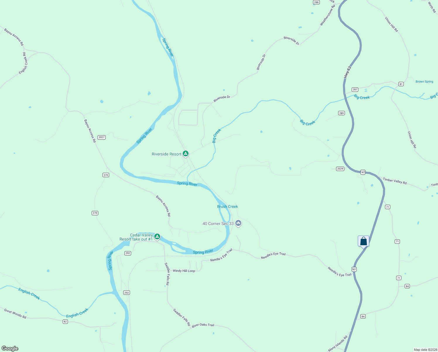 map of restaurants, bars, coffee shops, grocery stores, and more near in Mammoth Spring