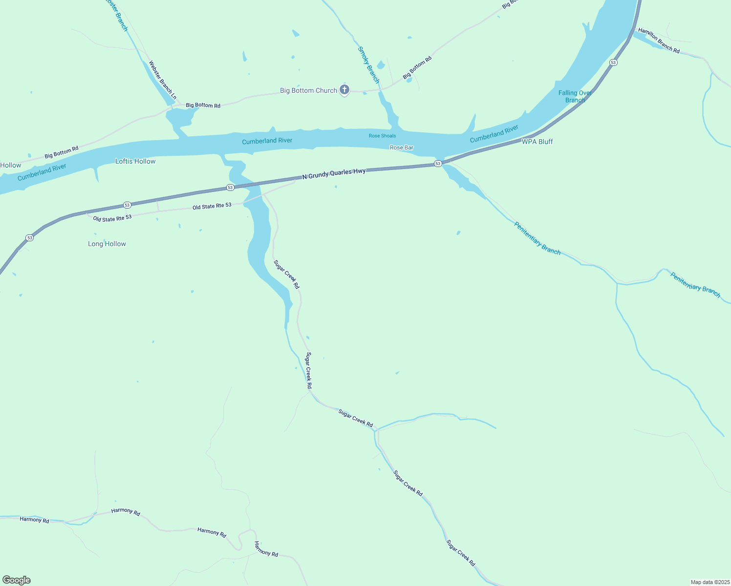 map of restaurants, bars, coffee shops, grocery stores, and more near 569 Sugar Creek Road in Gainesboro