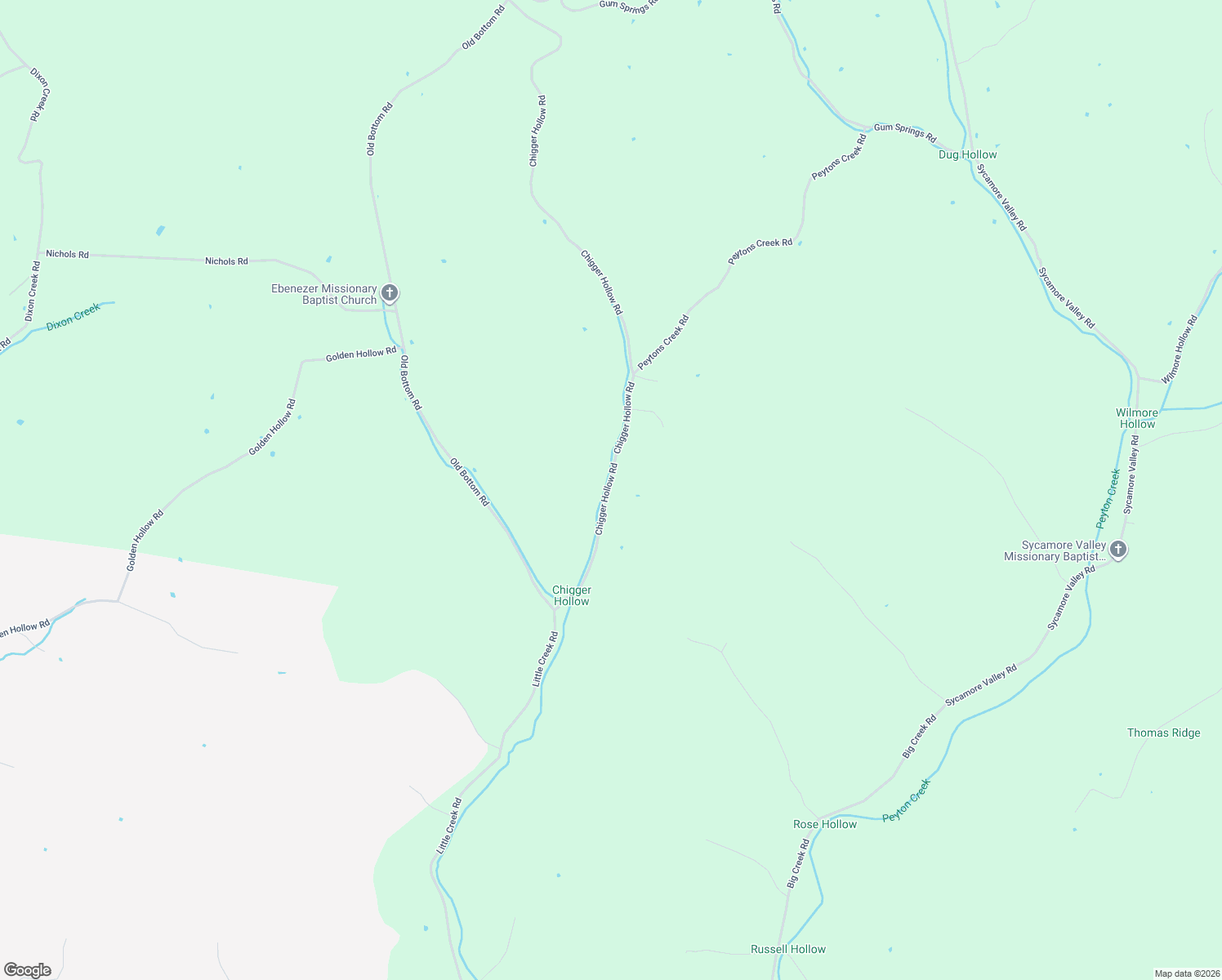 map of restaurants, bars, coffee shops, grocery stores, and more near 1713 Chigger Hollow Road in Pleasant Shade