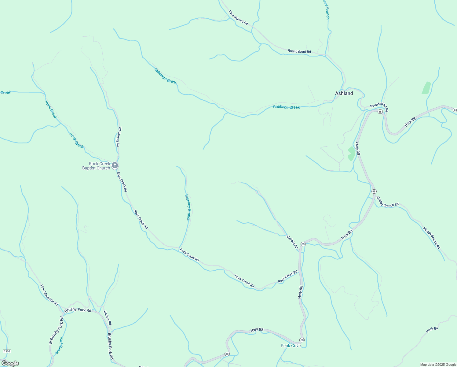 map of restaurants, bars, coffee shops, grocery stores, and more near 804 Mahala Road in Creston