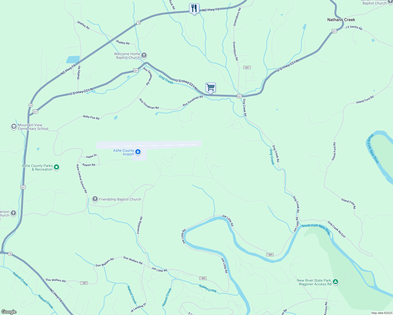 map of restaurants, bars, coffee shops, grocery stores, and more near 128 Riverside Park Court in Jefferson