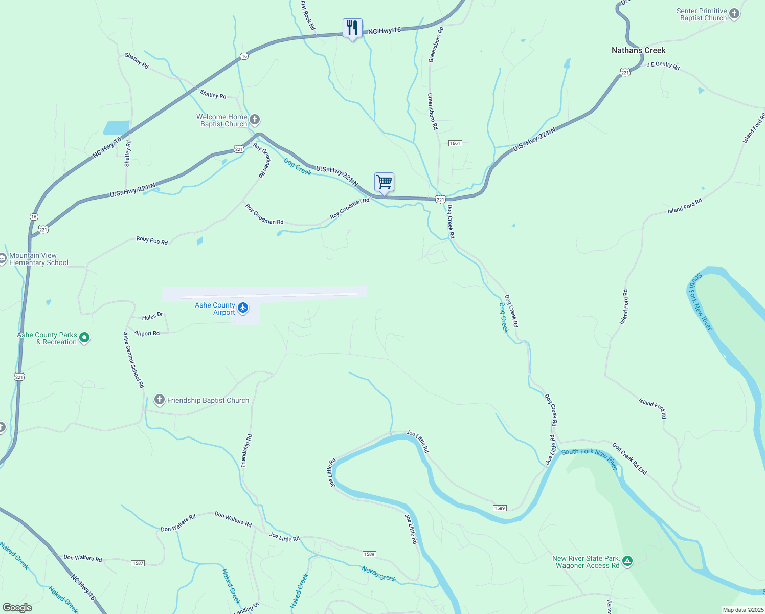 map of restaurants, bars, coffee shops, grocery stores, and more near 360 Jessie Roark Road in Jefferson