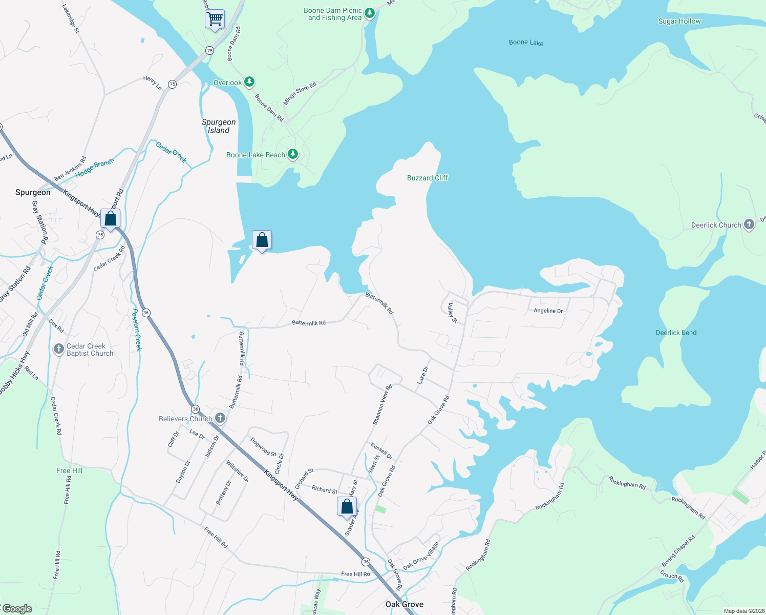 map of restaurants, bars, coffee shops, grocery stores, and more near 350 Buttermilk Road in Gray
