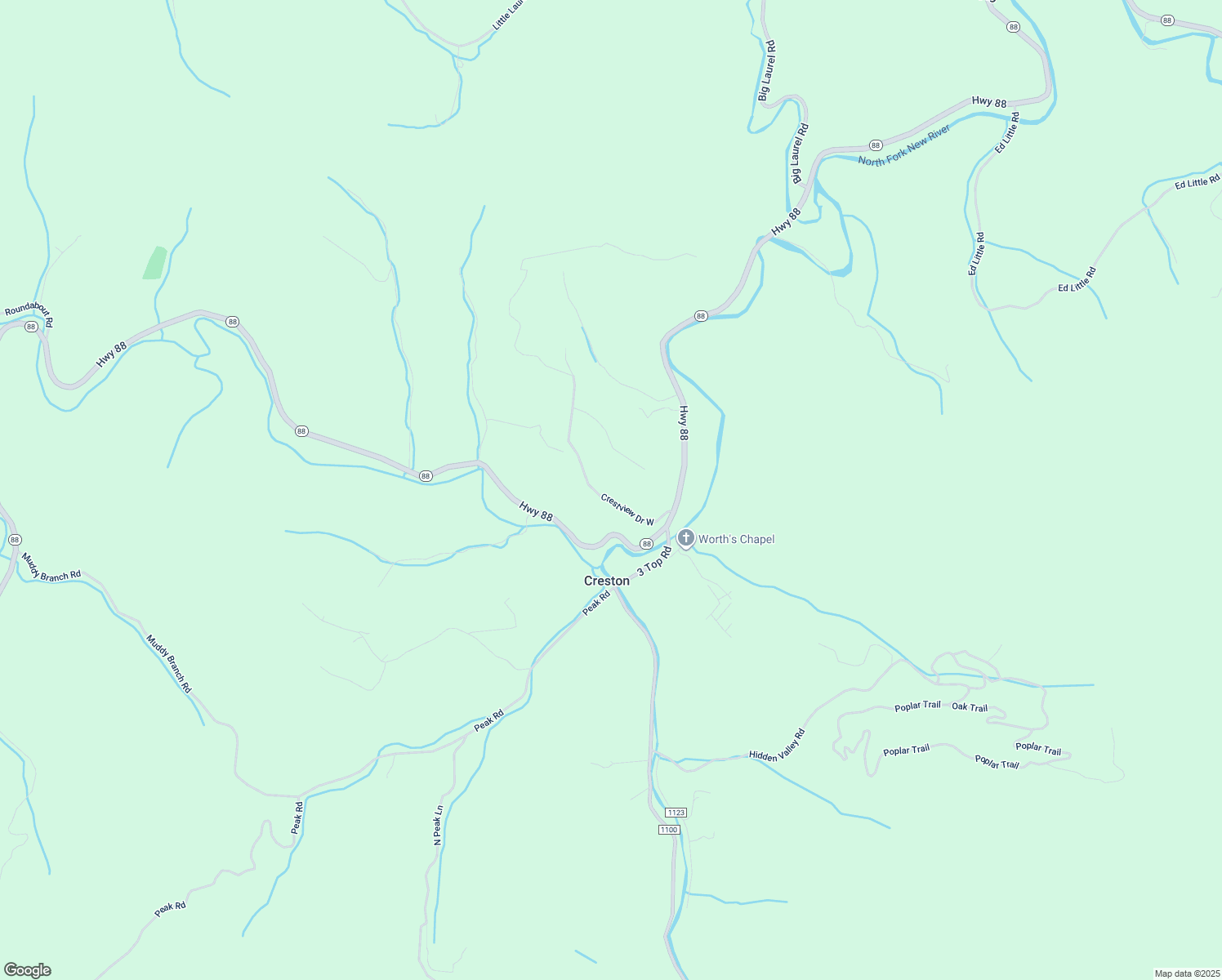 map of restaurants, bars, coffee shops, grocery stores, and more near 316 Crestview Drive West in Creston